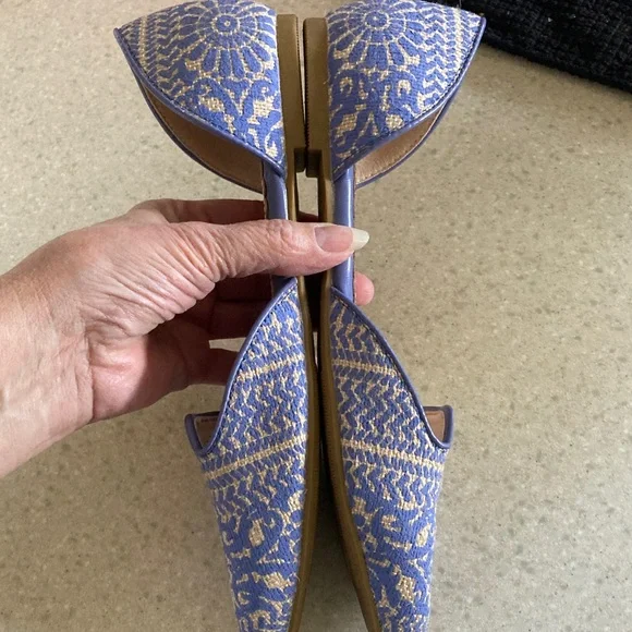 Soft Surroundings Intricate Blue and Cream Loafers - Picture 9 of 9